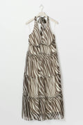 Halterneck maxi dress - Zebra