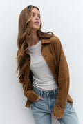 Faux suede shirt - Marron