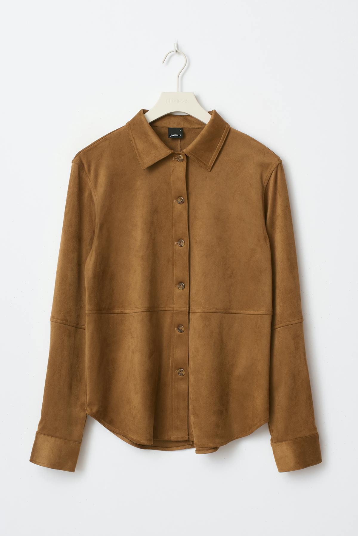 Faux suede shirt - Marron