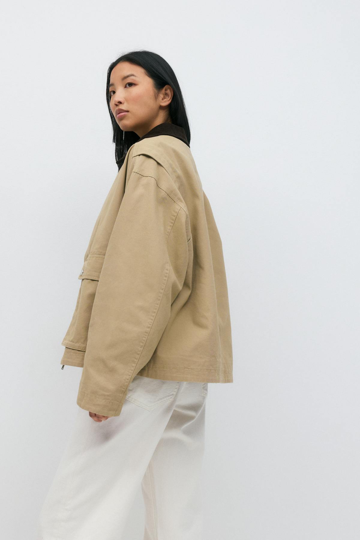 Short cargo jacket - Beige