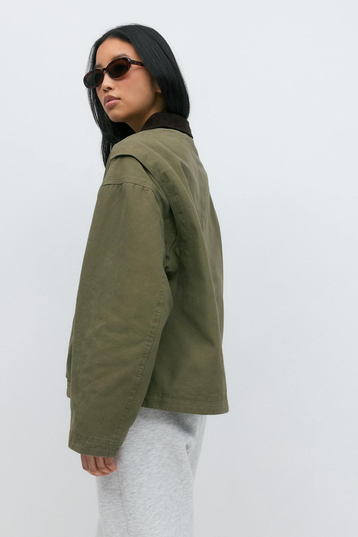 Short cargo jacket - Khaki green