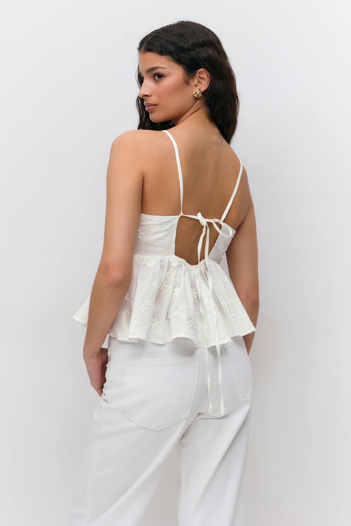 Halterneck anglaise top - Noir