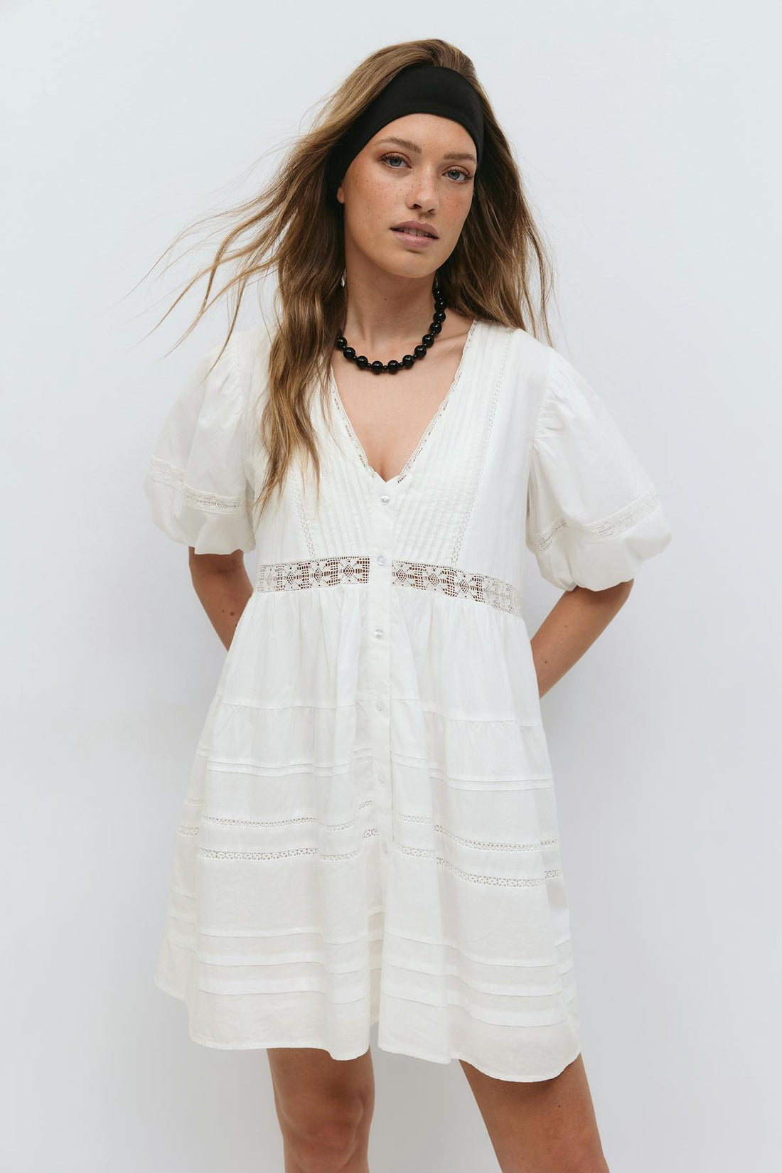 Loose mini dress - Blanc