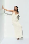 V-neck maxi dress - Creme