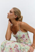 Chiffon cowl neck dress - Flower aop