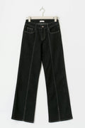 Low front slit jeans - Dk rinse
