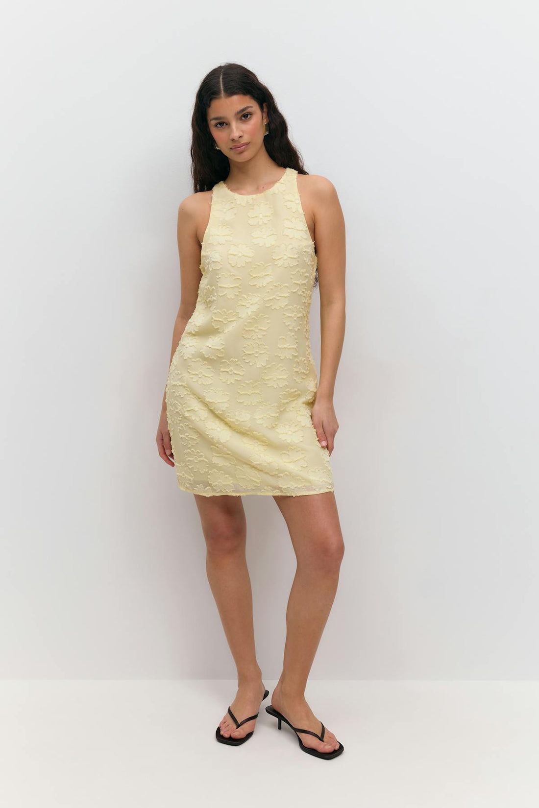 Structured mini dress - Jaune