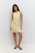 Structured mini dress - Jaune