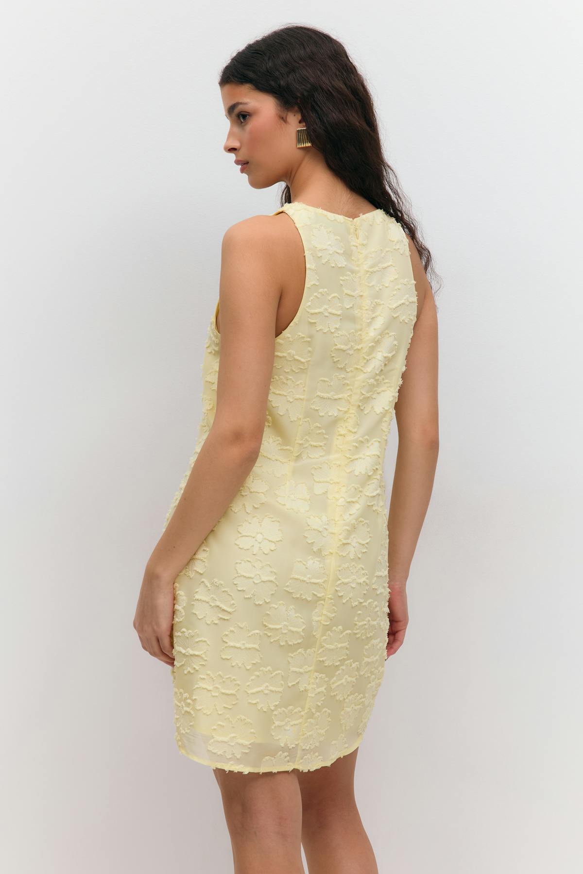 Structured mini dress - Jaune