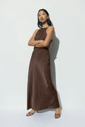 Crinkle maxi dress - Kaki