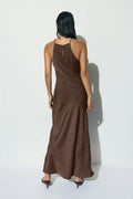 Crinkle maxi dress - Kaki