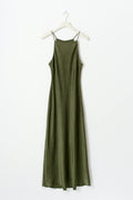 Crinkle maxi dress - Kaki