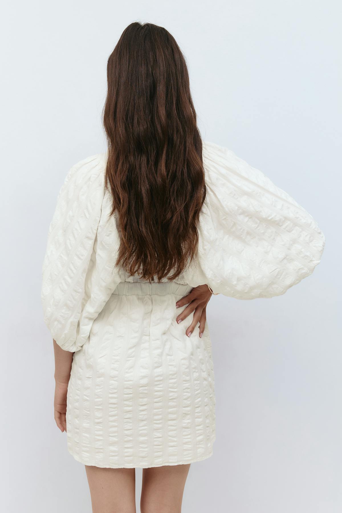Puff sleeve mini dress - Noir