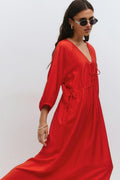 Maxi lacing dress - Rouge