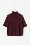 Funnel neck knitted top - Chocolate brown