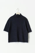 Funnel neck knitted top - Navy blazer