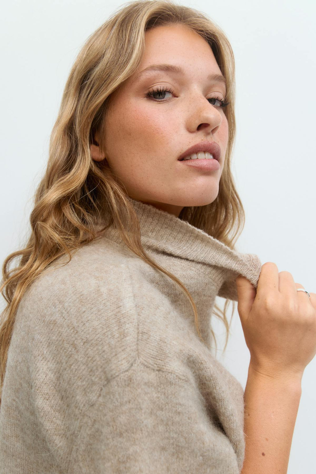 Funnel neck knitted top - Pure c