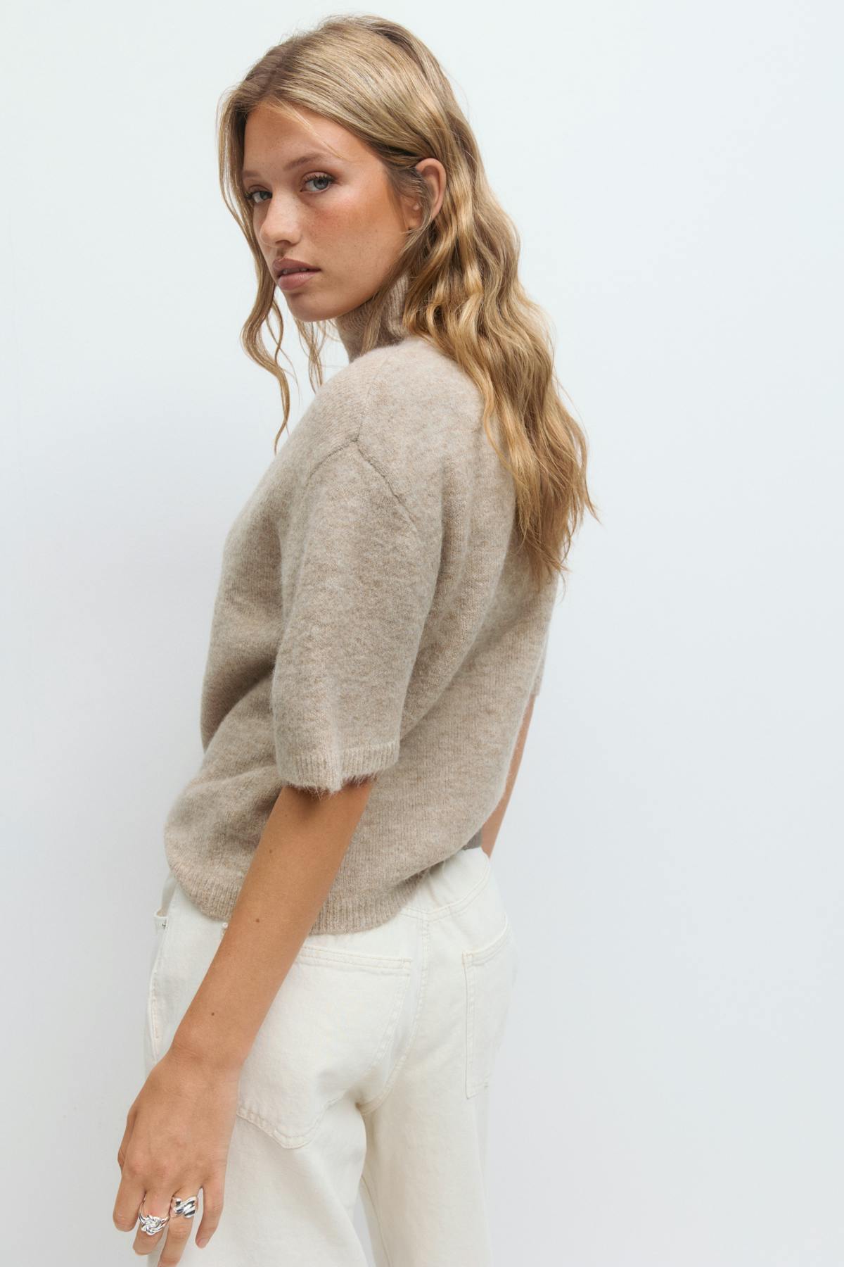 Funnel neck knitted top - Pure c