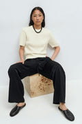 Alpaca blend knitted top - Blanc cassé
