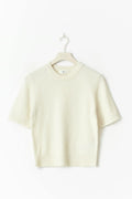 Alpaca blend knitted top - Blanc cassé