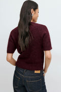 Alpaca blend knitted top - Navy blazer