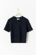Alpaca blend knitted top - Navy blazer