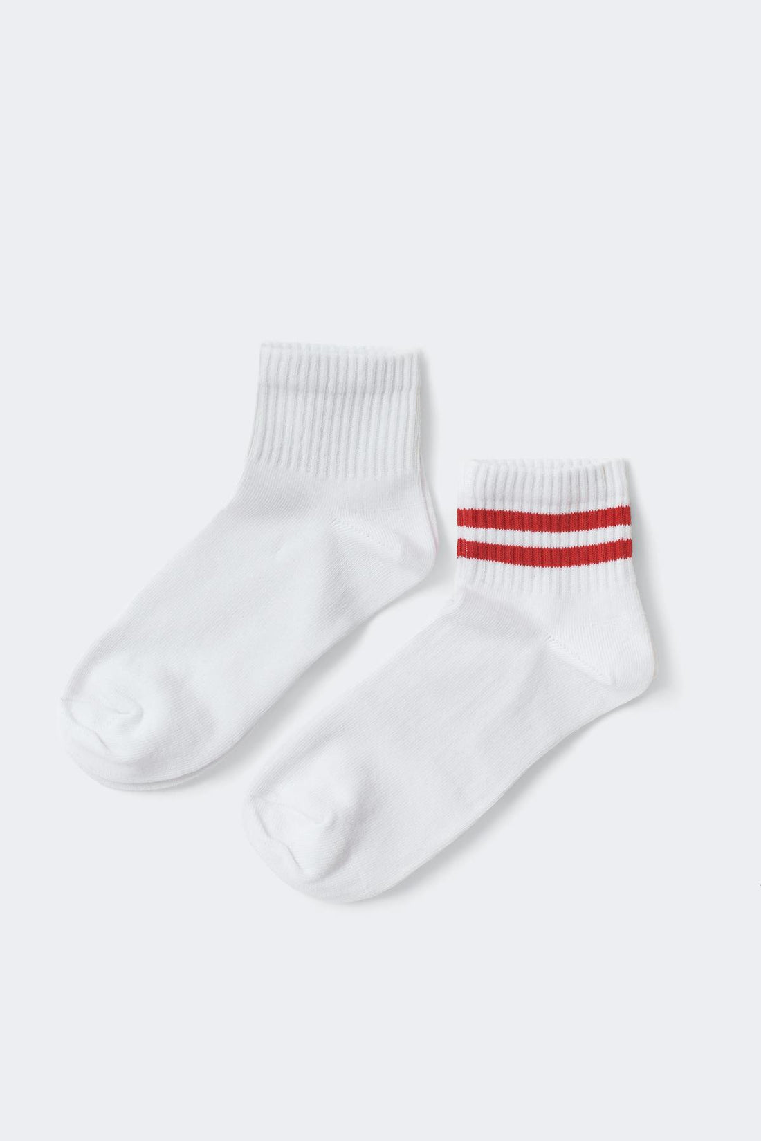 2-pack sporty socks - White/stripe