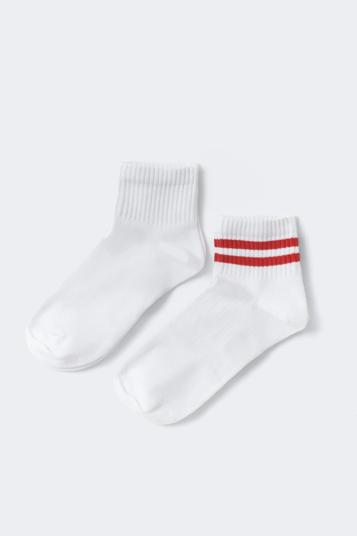 2-pack sporty socks - Offwhite/pink