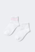 2-pack sporty socks - Offwhite/pink