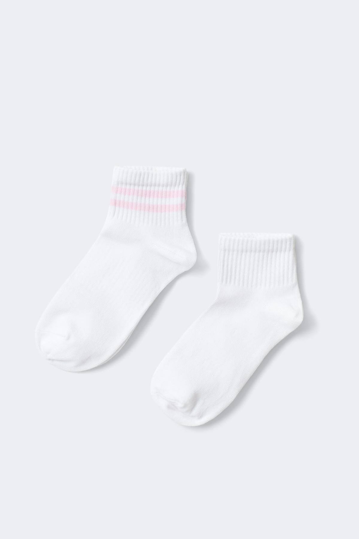 2-pack sporty socks - Offwhite/pink
