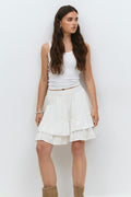 Broderie anglaise mini skirt - Rouge