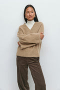 V-neck knitted sweater - Jaune