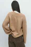 V-neck knitted sweater - Jaune