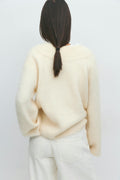V-neck knitted sweater - Navy blazer