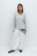 V-neck knitted sweater - Jaune