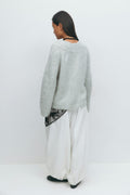 V-neck knitted sweater - Camel beige