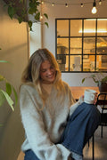 V-neck knitted sweater - Jaune