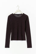 Rhinestone sheer top - Bordeaux foncé