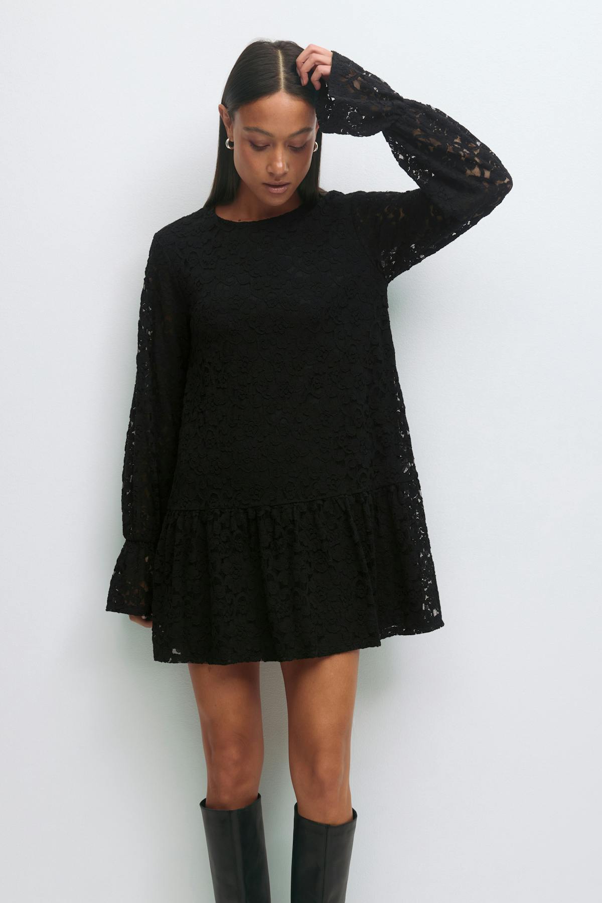 Mini lace dress - Noir