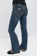 Ultra low flap pocket jeans - Deep blue