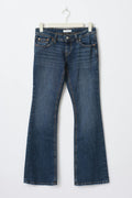 Ultra low flap pocket jeans - Deep blue