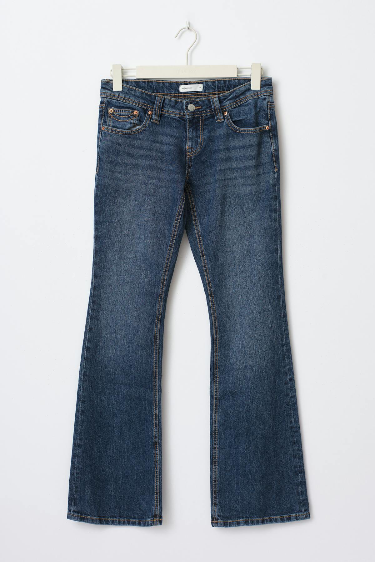 Ultra low flap pocket jeans - Deep blue