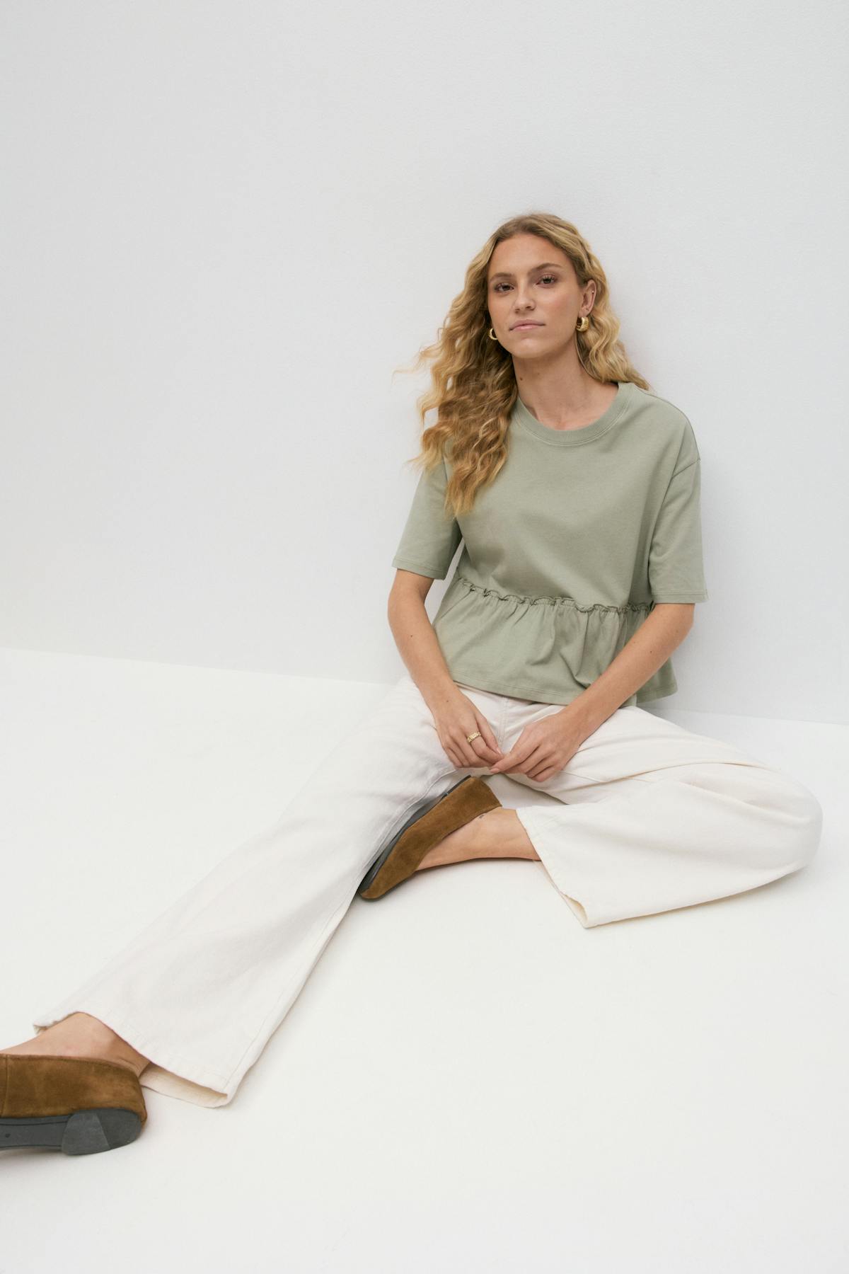 Frill tee - Seagrass
