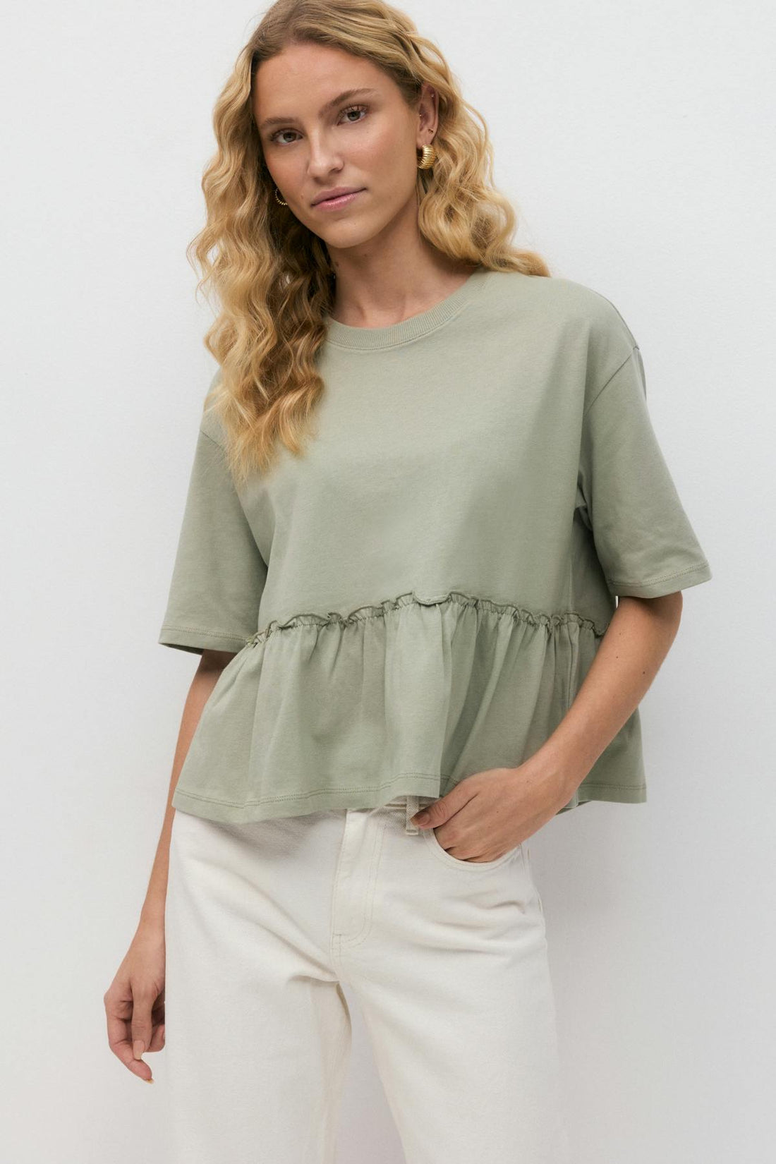 Frill tee - Seagrass