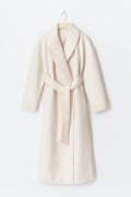 Shawl collar long coat - Dk grey melange