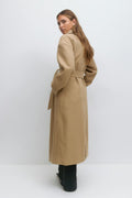 Shawl collar long coat - Camel