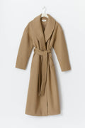 Shawl collar long coat - Camel