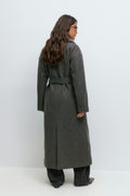 Shawl collar long coat - Noir