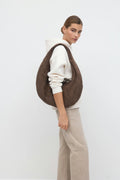 Fake suede circle bag - Marron