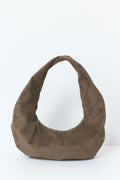 Fake suede circle bag